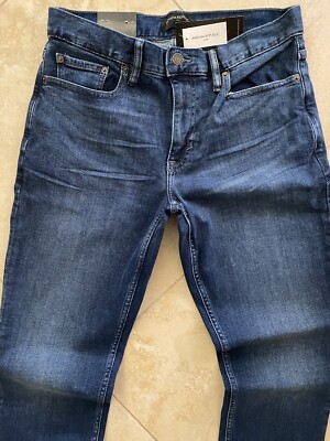 Banana Republic Slim Fit Jeans Men Size 31 X 34 Blue Mid Dark Wash Stretch  NEW