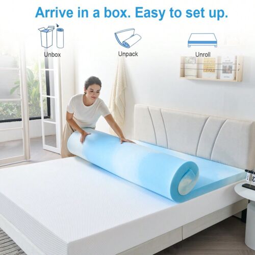 Twolike Foam Mattress Topper Soft 2/3 Inch Twin Full Queen King-Huge discounts