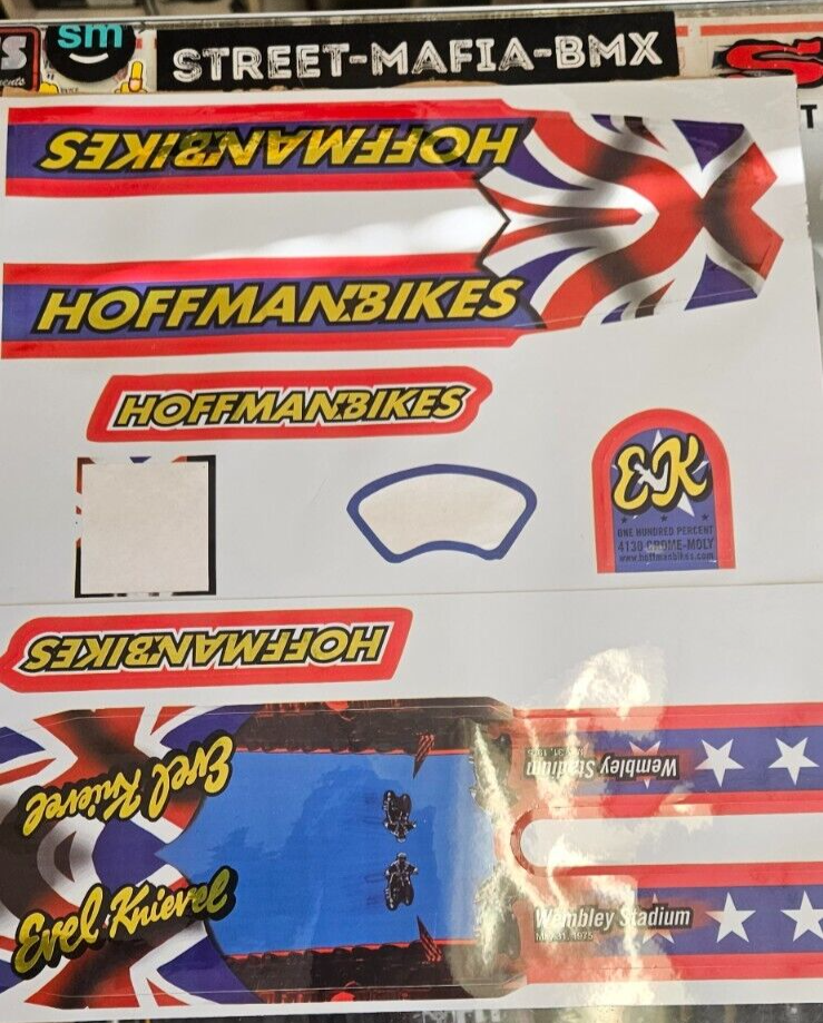 Evel Knievel Bike WEMBLEY ED BMX Bicycle STICKERS HOFFMAN BIKES RARE  VINTAGE new