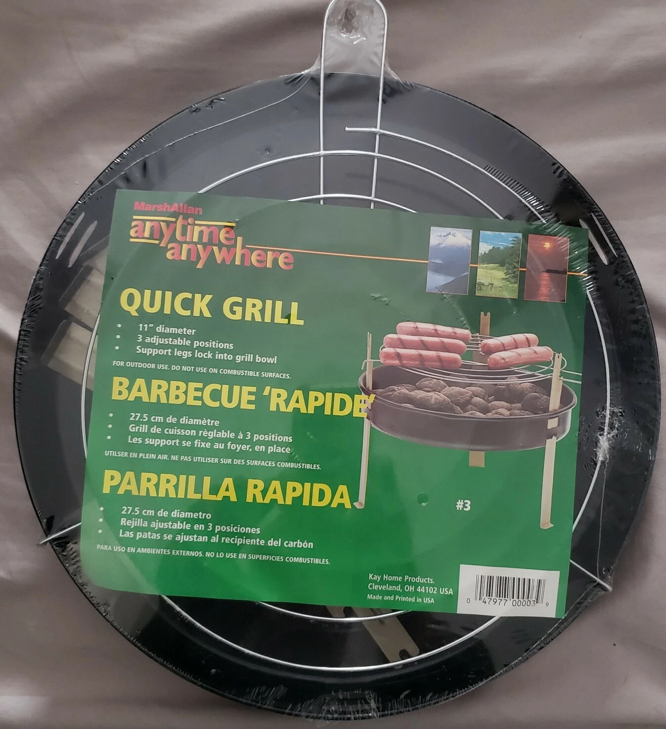 Vintage MarshAllan Anytime- Anywhere Green Metal Quick Grill 11" Sealed