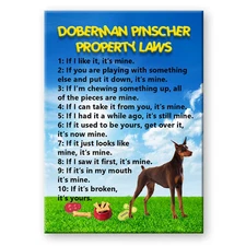 DOBERMAN PINSCHER Property Laws FRIDGE MAGNET No 2 RED