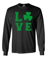 Green LOVE Irish Long Sleeve St. Patrick's Day Drinking Beer Drunk Shirts