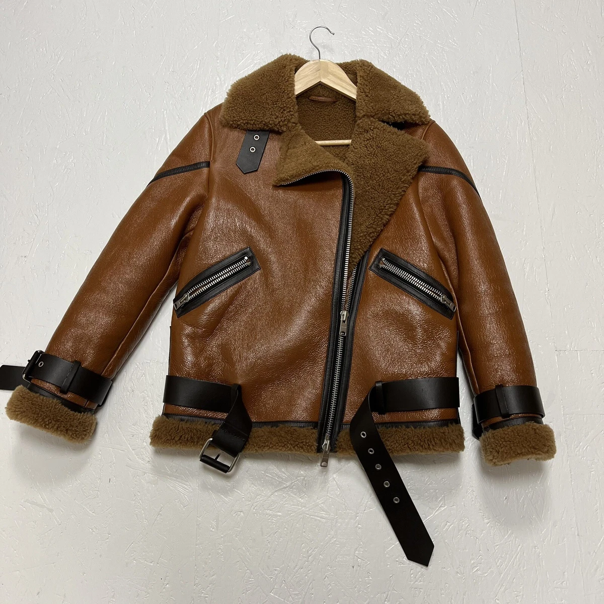 Shearling jacket store all saints