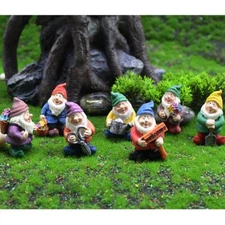 6 Pcs Resin Gnomes Statue Garden Miniature Yard Decoration for Table Desk Lawn