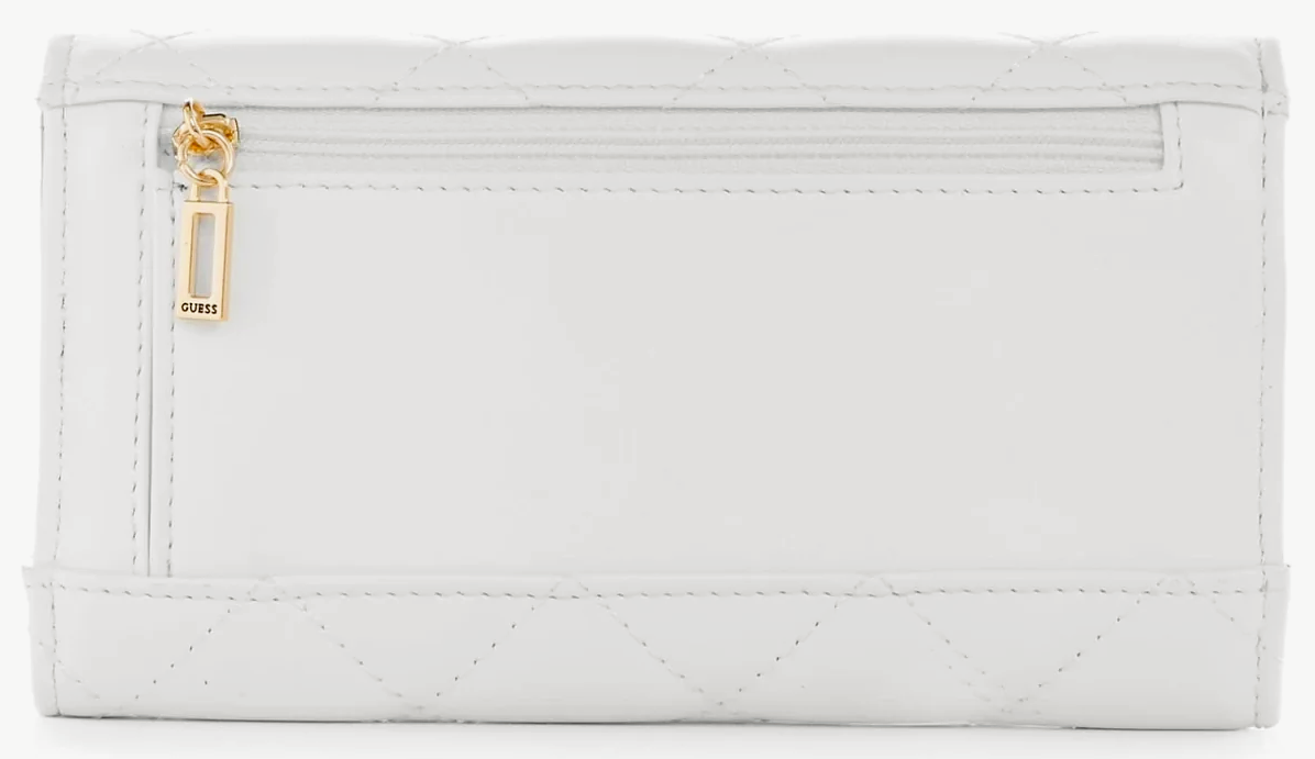 GUESS ACKHERMAN FOLD WALLET White Logo Clutch Purse AUTHENTIC New BNWT