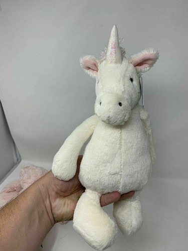 Peluche Jellycat Bashful Bunny rosa carillon coniglio sonaglio e unicorno timido - Foto 7 di 12