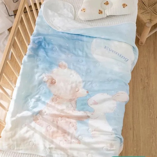 Baby Cotton Bath Towel Super Soft and Warm Girl's Cute Rabbit Gift Blanket 1 PC - Picture 3 of 10
