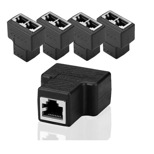 RJ45 Splitter Adapter1 to 2 Dual Female CAT5/CAT 6 LAN Ethernet Socket Convertor - Photo 2/8