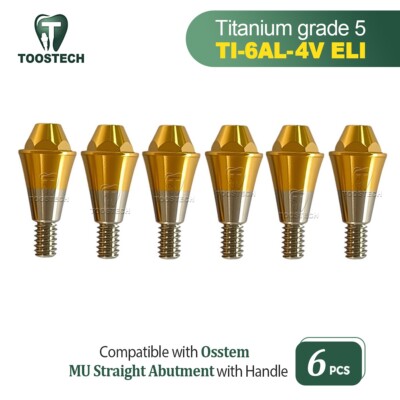 6pcs Multi unit straight abutment  fits to Hiossen Osstem platform Regular Mini