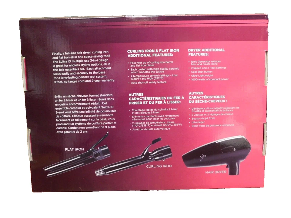 Plancha rizadora Sultra ID Triple Threat 3 en 1 Hair Essentials Foto 2 de 3