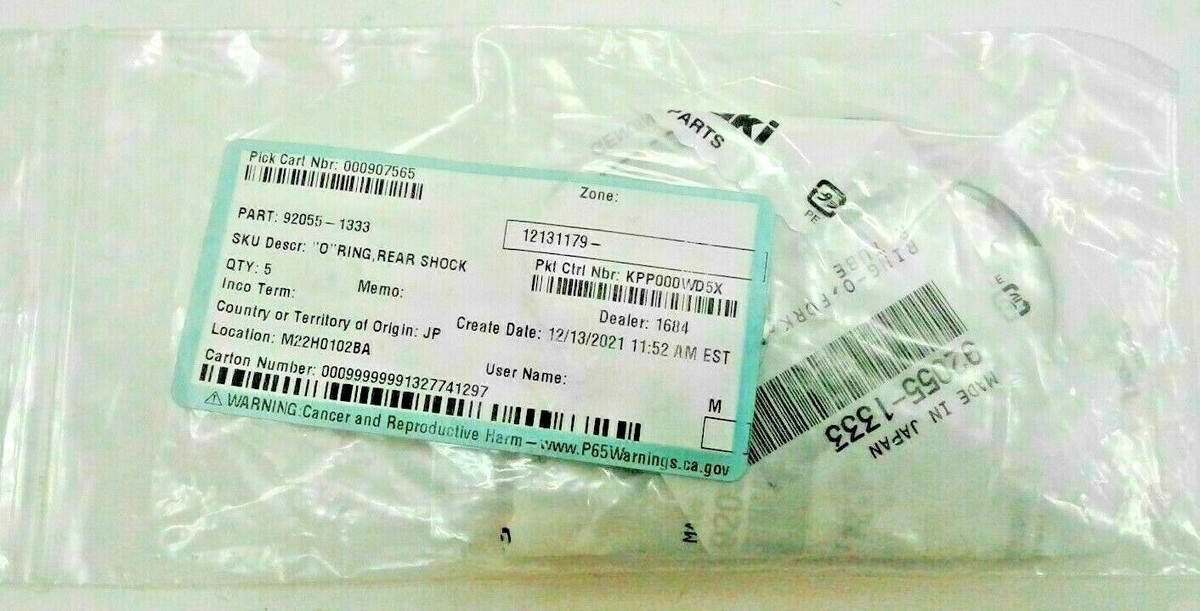 Kawasaki 92055-1333 Rear Shock O Ring KX KDX KLX ZG ZR ZX 1991