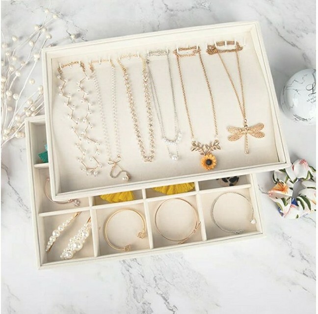Mebbay Stackable Velvet Jewelry Trays Organizer, Jewelry Storage