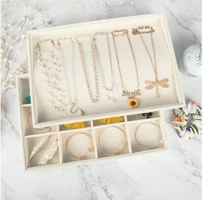 Mebbay Stackable Velvet Jewelry Trays Organizer, Jewelry Storage