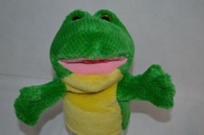Vintage Dakin Frog Hand Puppet Plush 9" Croaks 1993
