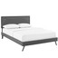 modway ruthie queen fabric platform bed with round splayed legs mod-5931-gry