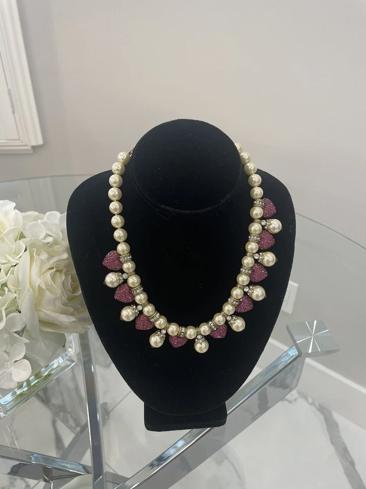 Новый с Ярлыками $300 подлинный HEIDI DAUS от сердца розовый кристалл жемчуг ожерелье Swarovski - Изображение 4 из 4