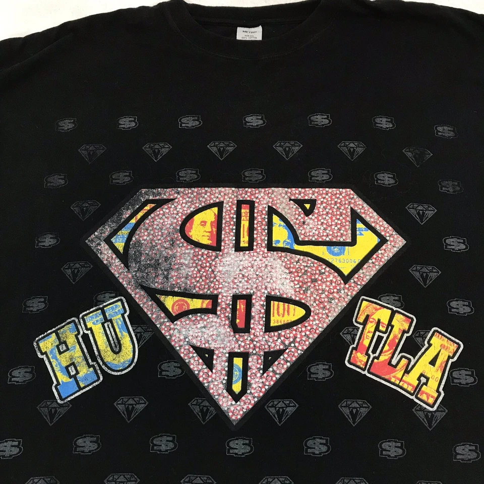 Metro T-Shirt Men Sz 3XL Money Hustle Hip Hop Benjamin Dollars Short Sleeve - Image 4 of 4