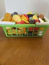 Lot Of 97 Pieces Of Toy Food And Shopping Basket Fruit Veggies Treats Etc