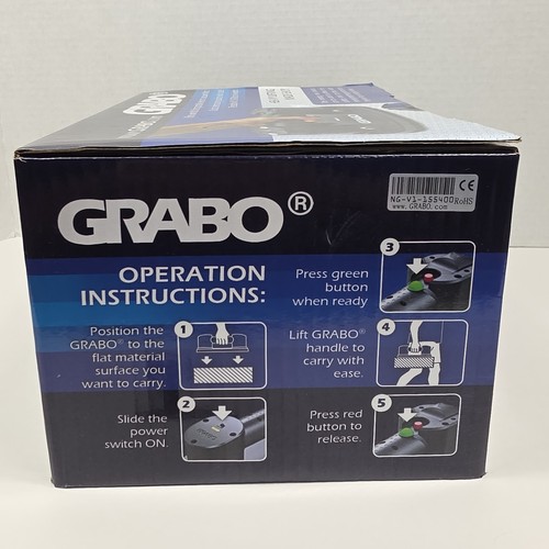 Grabo Nemo Electric Vacuum Suction Cup Lifter Tool W/ 375 lb Max Load, New! - Picture 4 of 6