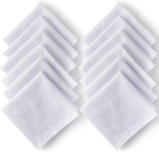 Men'S Handkerchiefs Soft White Pure Cotton Hanky