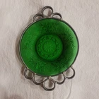 Vintage Anchor Hocking Forest Green Sandwich Glass Saucer 4 1/2 in.