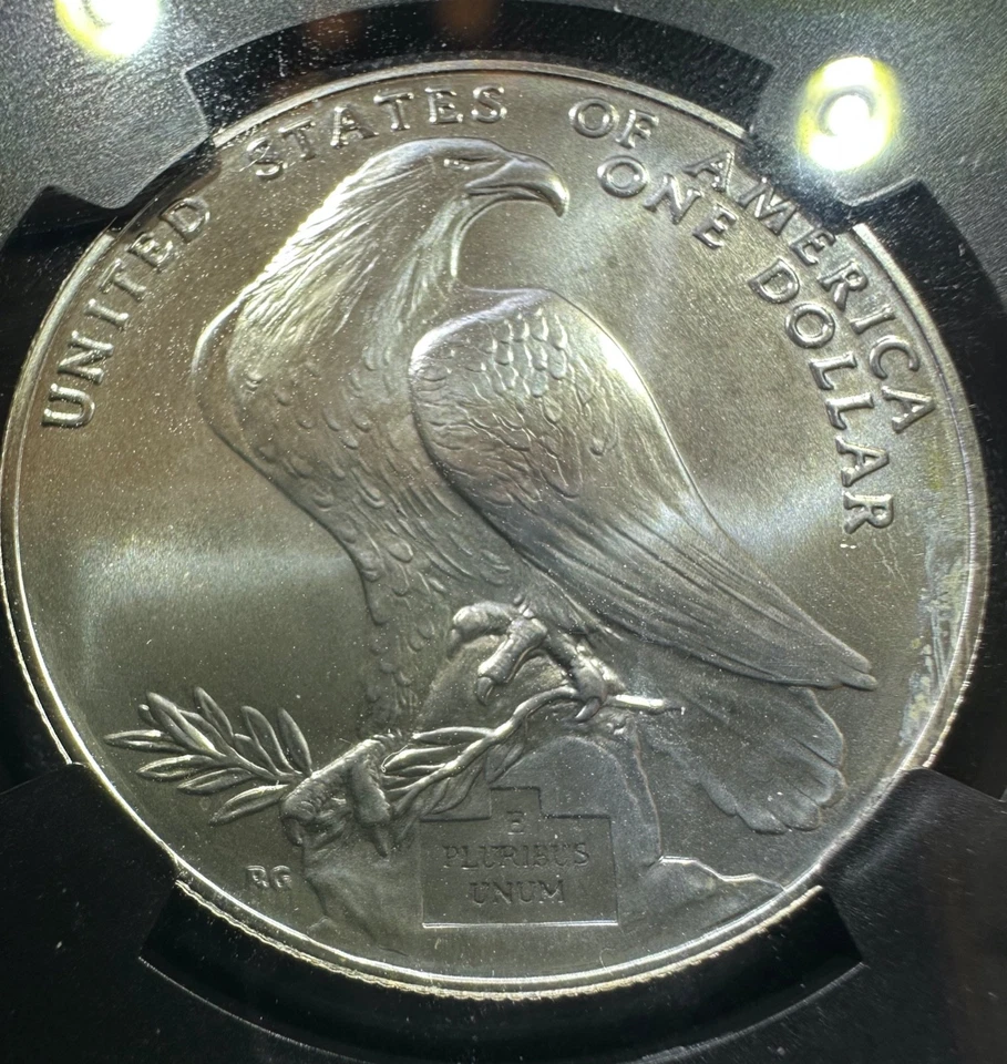 1984-D Olympic $1 Silver Coin NGC GEM Label Don't Tread On Me Patriotic Slab - Image 4 of 4