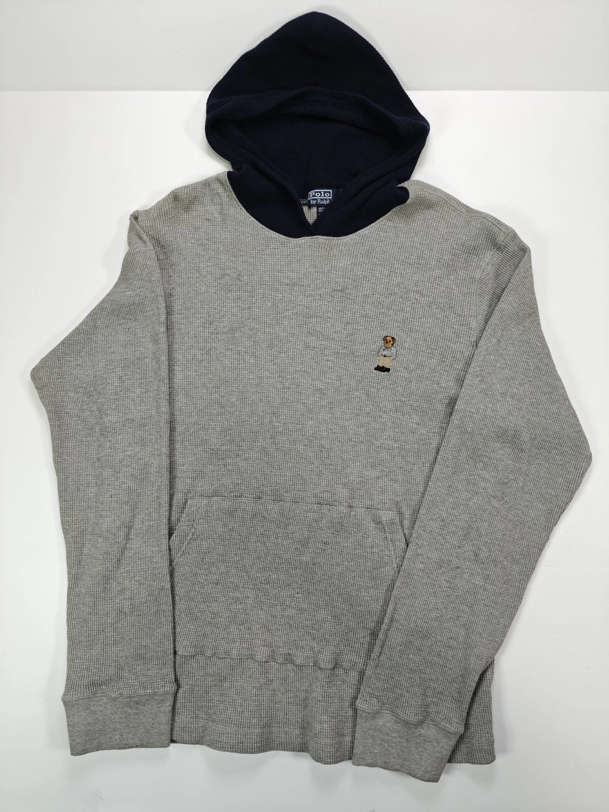Polo Bear Thermal Hoodie Polo Jeans Ralph Lauren BEAR 90s Y2K GREY NAVY Men's
