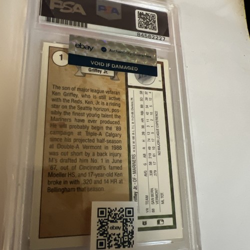 1989 auto (non durerà a lungo) Auto # 1 - Ken Griffey Jr PSA 10 carta impeccabile - Foto 9 di 17