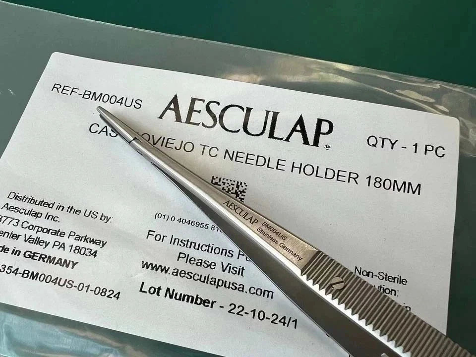 LOT OF 5 AESCULAP BM004US CASTROVIEJO TC NEEDLE HOLDER 180 MM - Image 4 of 4