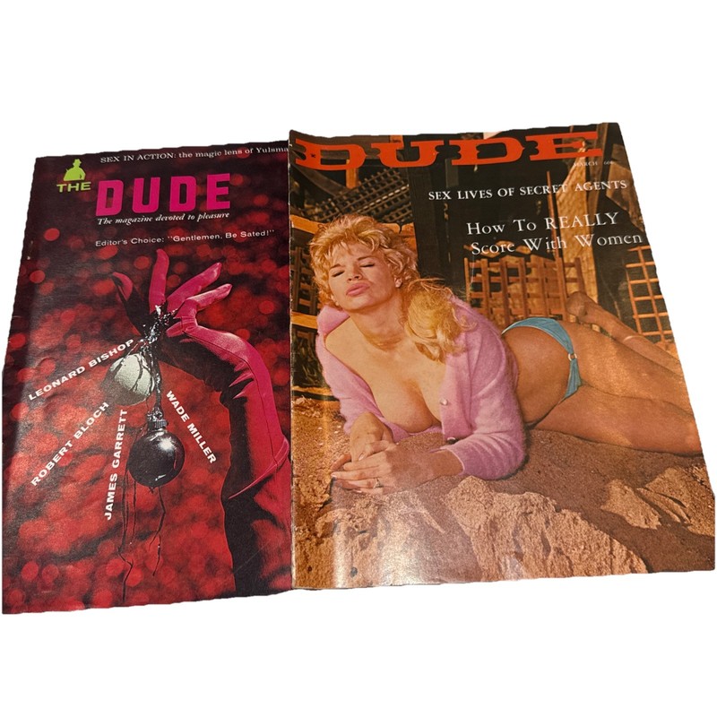 2 THE DUDE Magazines Jan 1961 vol 5 #3 march 1966 Vol.8 no 6  