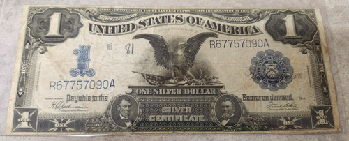1899 1 $ "Black Eagle" Silber zert. - Speelman/White - Better Gr. - Grafitti OBV