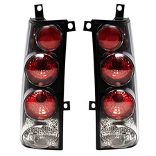  2 Piece Driver & Passenger Side Tail Light Assembly Set Black Housing 