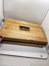 Vintage Marlboro Poker Chip and Playing Card Set With Wooden Case** Cards Not In