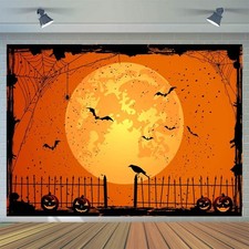8x6ft Happy Halloween Orange Backdrop Halloween Eve BackdropHalloween Party Lant