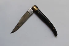 Couteau pliant de poche Laguiole noir ancien, manche en corne lame en inox