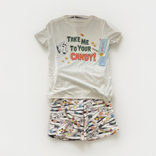Cat Jack Boys Ghost Halloween Candy Pajama Set S 6/7 Recycled Polyester