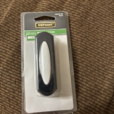 Defiant Wireless Battery Operated Doorbell Push Button, Black