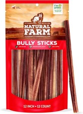 Odor-Free Bully Sticks 12 Inch 12 Pack 1.2 lbs. Per Bag 100 Beef Pizzle Chews