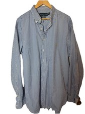 Ralph Lauren XLT Blue  White Stripe Long/Sl Button Up Sport Shirt PONY