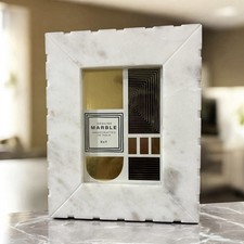 Heavy Stone Photo Frame Natural White Solid Marble 5x7 Photo Frame Handcrafted