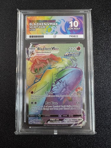 Pokémon TCG Blaziken VMAX Chilling Reign Secret Rainbow Rare Card Ace 10