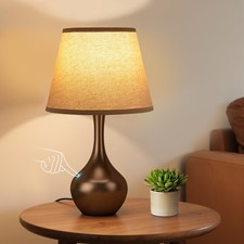 Touch Table Lamp for Bedroom, 3-Way Dimmable Small Bedside Lamps for Night St...