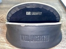 Rare Black Karl Lagerfeld Zippered Eyeglass Case Read Description   16 