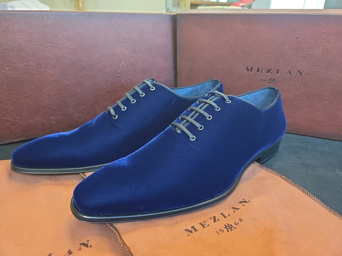 Mezlan Men\'s ALESSO Velvet 9214 Formal Lace Up Dark Blue 10.5 M Spain Mezlan M Blue Dress Shoes for Men for sale | eBay main image 2