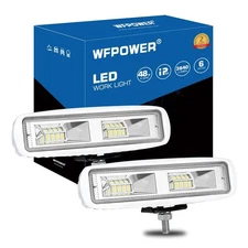 WFPOWER 2 Pack Boat LED Spreader Lights, 6.3inch 48W Super bright White marin...