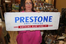 Vintage Prestone Anti-Freeze Gas Station Chevrolet Ford Mopar 32" Metal Sign