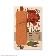 Denik 240pg Blank Notebook 8.25"x5.75" Burgundy Bloom with Carmel Crinkle Pou...