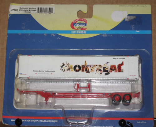 Contenedor y chasis Athearn HO #27702, 48',, Burlington Northern (Montreal) | Zustand: New