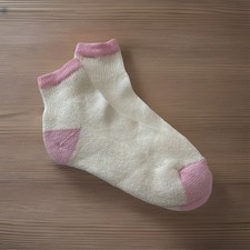 Women's VTG Socks Low Cut Pink Ankle Acrylic Blend Size 7-9 USA Made