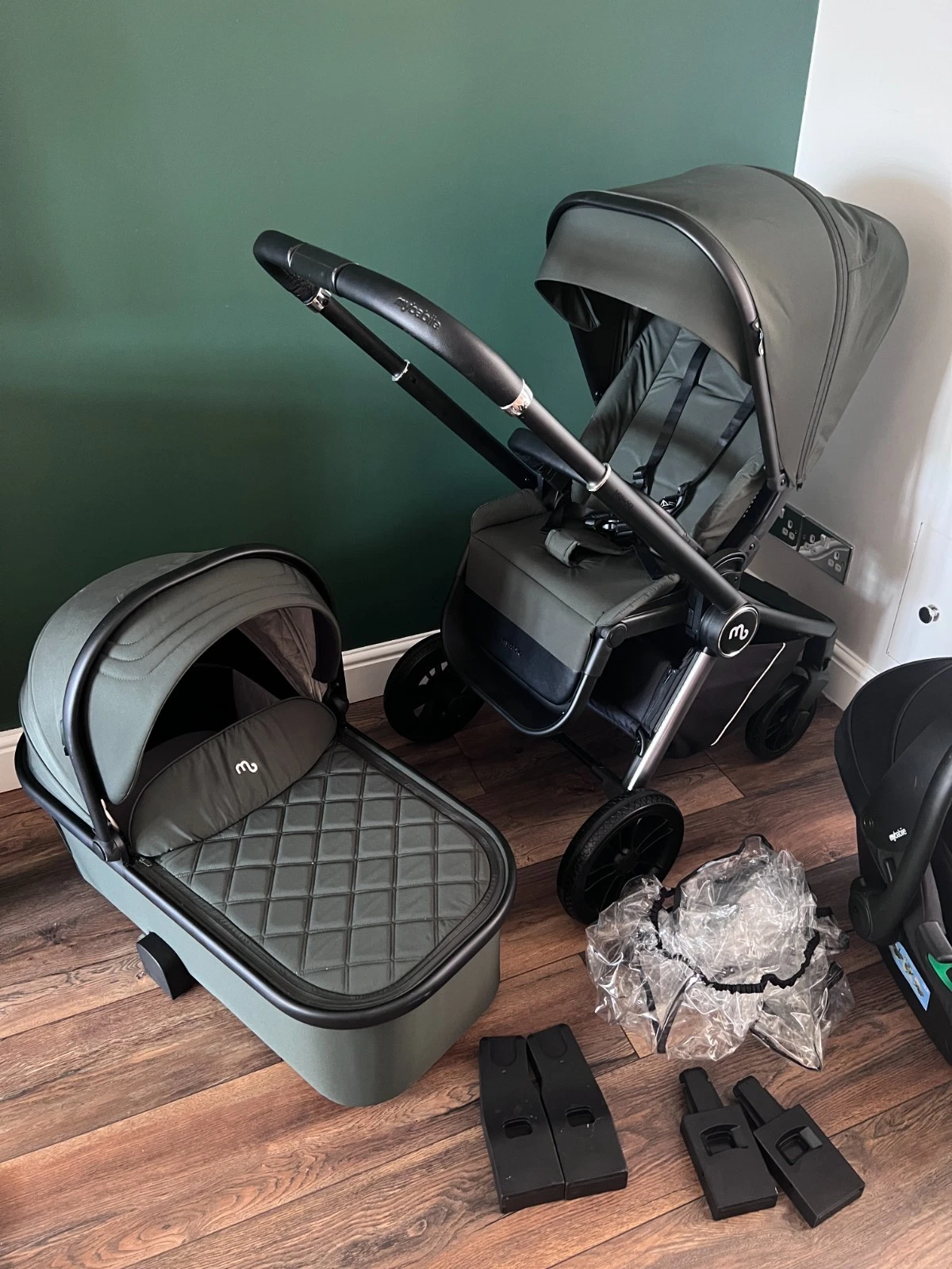 My Babiie MB450 pram pushchair stroller Travel System Forest Green
